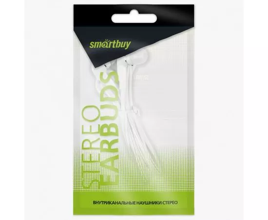 695458 - Внутриканальные наушники Smartbuy A4, белые, цветной пакет (SBE-012) /100 (1)