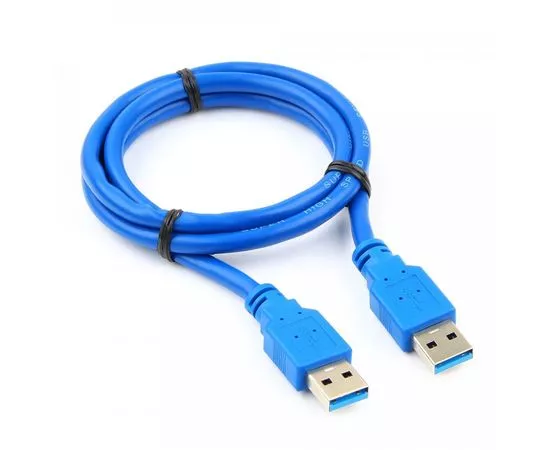 711080 - Кабель USB(A)шт - USB(A)шт. 3.0 Pro Cablexpert, AM/AM, 1м, экран, синий, пакет (1)