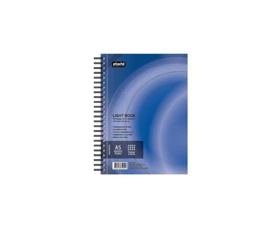580560 - Бизнес-тетрадь 100л,кл,А5,LightBook,спираль,обл.синий,блок белый 70г/м 494594 (3)