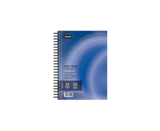 580560 - Бизнес-тетрадь 100л,кл,А5,LightBook,спираль,обл.синий,блок белый 70г/м 494594 (2)