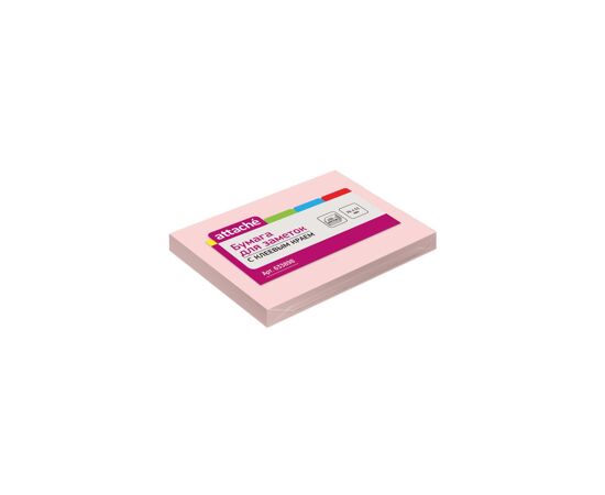 605093 - Блок-кубик Attache с клеев.краем 76х51 розовый 100л. 633898 (3)