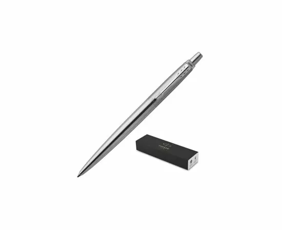 631702 - Ручка шариковая PARKER 2017 Jotter Сталь 1953170 синяя средняя Франция (3)