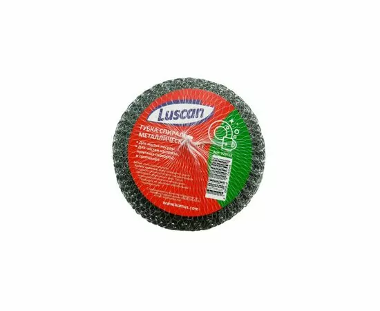 701207 - Губка мочалка спираль металлическая Luscan 110х110х40мм 40г 1шт/уп 978724 (2)