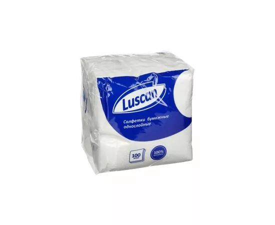 701163 - Салфетки бумажные 100шт. белые (24х24см) Luscan 476872 (4)