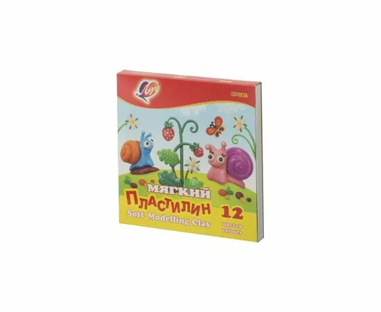633082 - Пластилин восковой Луч Кроха 12 цв восковой 198гр со стеком (2)