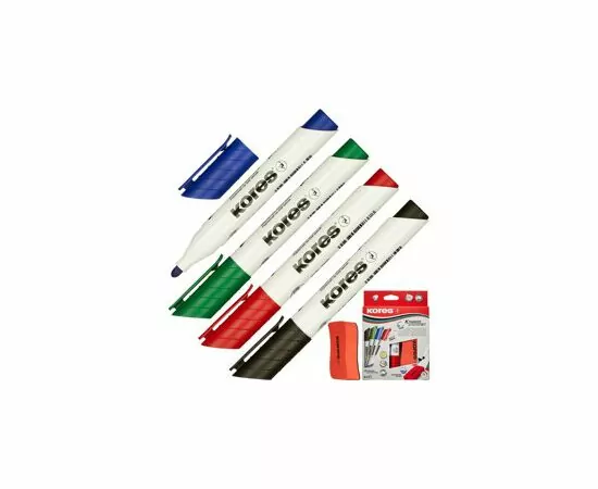 701031 - Набор маркеров д/досок  с губкой 3мм 4шт/уп 20863 Kores 369781 (3)