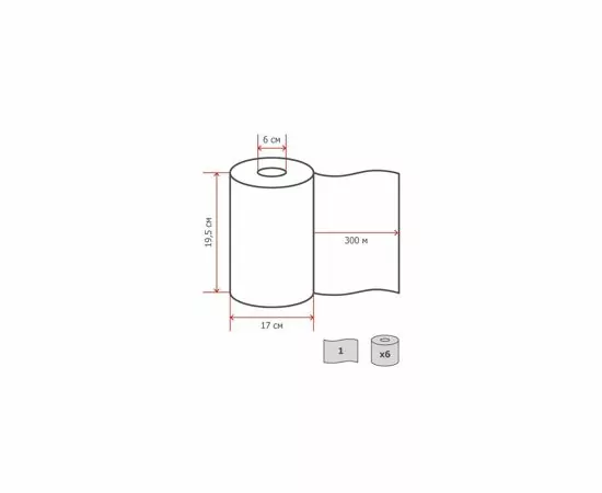 701152 - Полотенца бумажные д/держ. Luscan Professional 1сл. 6рул./уп. 300м 486353 (4)