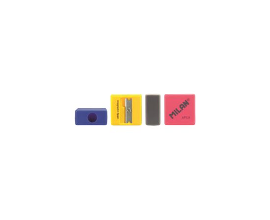 701331 - Точилка Milan AFILA, 1 отверстие, пластик, цвет в ассорт. 2,7х2,7х1,3 арт. 973153 (2)