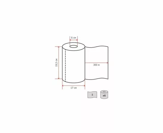 701153 - Полотенца бумажные д/держ. Luscan Professional 1сл. 6рул./уп. 300м с перфор 486858 (4)