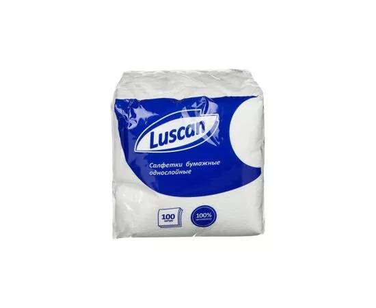 701163 - Салфетки бумажные 100шт. белые (24х24см) Luscan 476872 (3)
