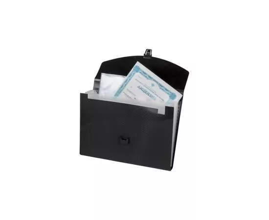 701980 - Портфель 6 отдел. A4 пластик 0.7мм чёрный 993214 (5)