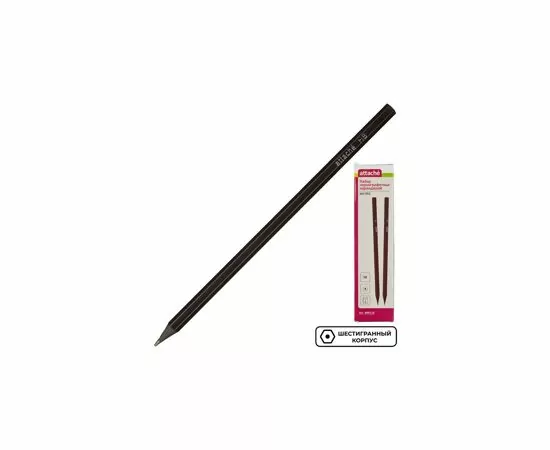 702005 - Карандаш чернографитный Attache Economy плаcтик,б/ласт,HB,черн.корп,6шт/уп 889118 (4)