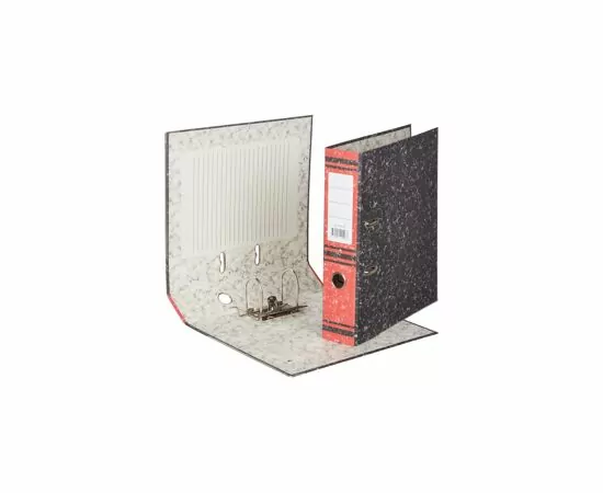 701938 - Папка регистратор 75 мм (+/- 5 мм)мрамор,мет.уг.,красный корешок 786164 (3)