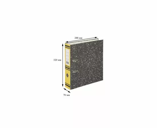 701937 - Папка регистратор 75 мм (+/- 5 мм)мрамор,мет.уг., желтый корешок 786167 (4)
