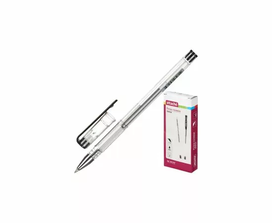 702113 - Ручка гелевая Attache черный стерж., 0,5мм, без манж. 901707 (6)