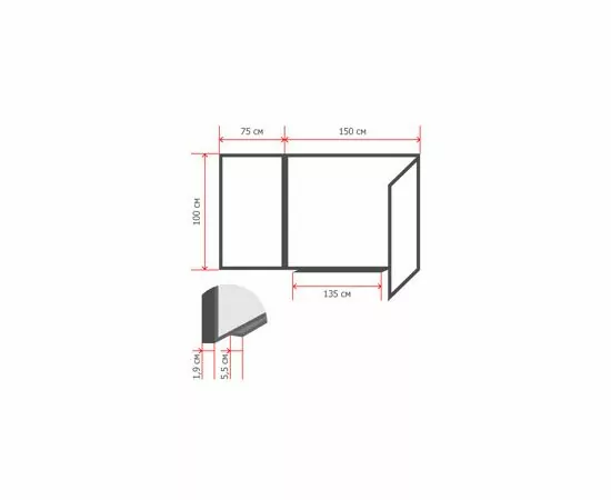 702469 - Доска магнитно-меловая Доска магнитно-комбинированная меловая 3-эл.100x300 см(2-створч)черный(бел) 8 (4)