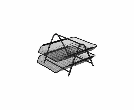 702324 - Лоток д/бумаг Attache 2-х уровн.горизонт.металл сетка, 356x278x53м чёрный 688770 (2)