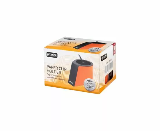 702382 - Скрепочница магнитная Attache Selection, цвет черный/оранжевый 809694 (7)