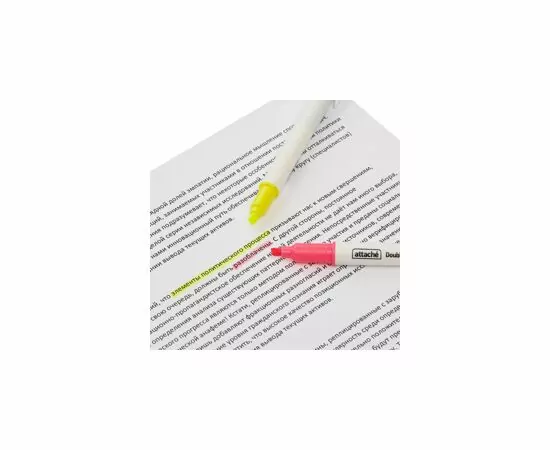 754029 - Маркер выделитель текста Attache Double 1-4 мм желт/розовый 958562 (7)