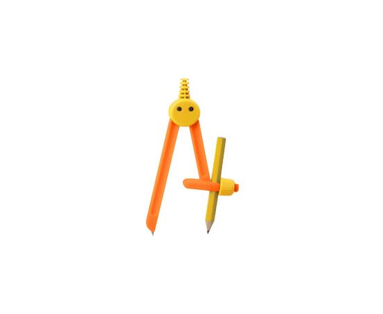 755979 - Циркуль №1 School пластиковый, длина 135мм, с карандашом, оранжевый,блистер 1036153 (4)