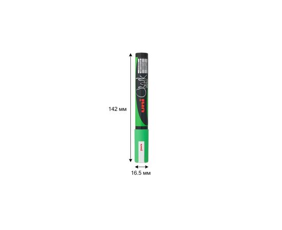 756343 - Маркер меловой UNI PWE-5M, флуоресцентно-зелёный 1.8-2.5 мм. 719206 (7)