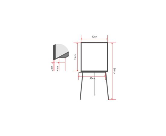 753120 - Мольберт Доска - мольберт меловая (грифельная) Attache 42х45см, черная, h 90см 1057242 (5)