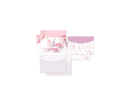 753585 - Папка конверт на кнопке А4, 180мкм, Flower Dreams ассорти, 6 шт.уп. 1056322 (3)