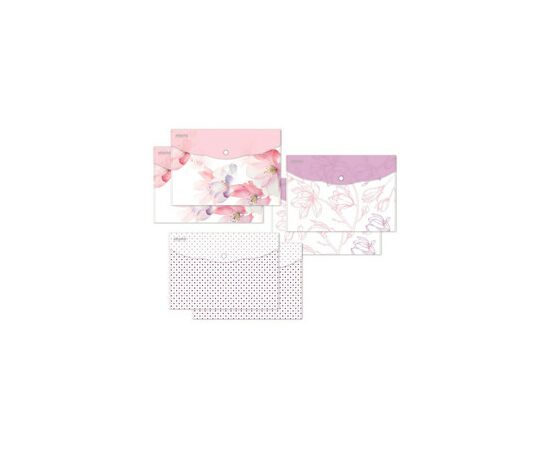 753585 - Папка конверт на кнопке А4, 180мкм, Flower Dreams ассорти, 6 шт.уп. 1056322 (2)