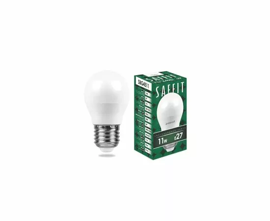 715797 - Saffit лампа шар G45 E27 11W(905lm) 6400K 6K матовая, пластик 80x45 SBG4511 55141 (2)