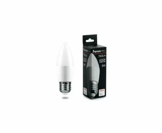 757954 - Feron.PRO свеча C37 E27 9W(760lm) 4000K 4K матовый 100x37 OSRAM LED LB-1309 38063 (2)