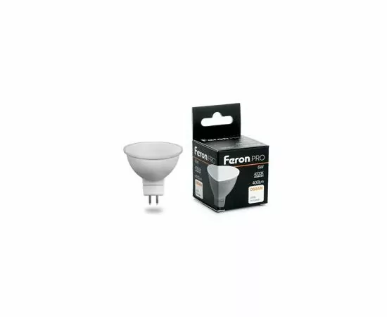 757927 - Feron.PRO MR16 GU5.3 230V 6W(400lm) 4000K 4K матовый 52x50 OSRAM LED LB-1606 38084 (2)