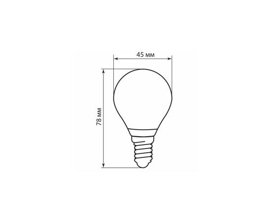 620002 - Feron филамент шар G45 E14 5W(550lm) 4000K 4K прозрачная 74x45, LB-61 25579 (5)