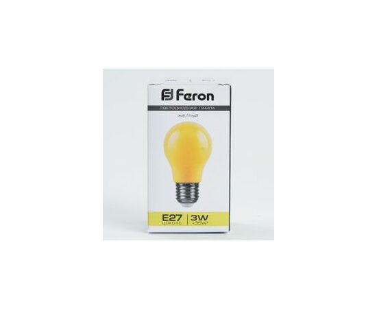 694386 - Feron шар A50 E27 3W(220°) желтая матовая 91x50, LB-375 25921 (8)
