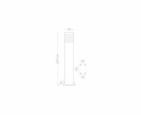 737394 - Feron св-к уличный/садовый 60W 230V E27 IP44 110x65x600 столб черный DH0808 41155 (6)