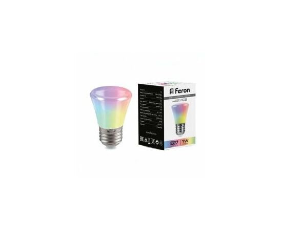 780582 - Feron Лампа колокольчик C45 E27 1W RGB матов быст смена цвет 70x45 д/гирлянды Белт Лайт LB-372 38128 (2)