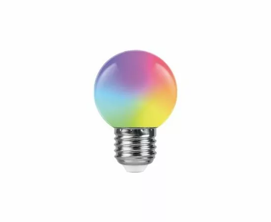 780574 - Feron Лампа св/д шар G45 E27 1W RGB матов плавная смена цвета 70x45 д/гирлянды Белт Лайт LB-37 38116 (7)