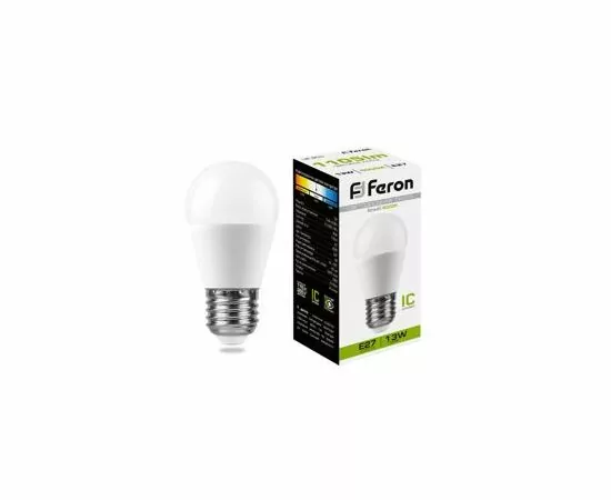 791820 - Feron шар G45 E27 13W(1080Lm) 4000K 4K матовая 90x45 LB-950 38105 (2)