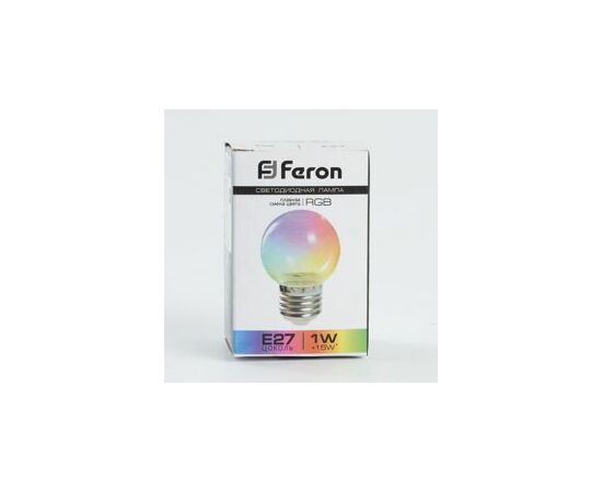 780576 - Feron Лампа св/д шар G45 E27 1W RGB прозрач. плавн.смена цвет 70x45 д/гирлянды Белт Лайт LB-37 38132 (6)