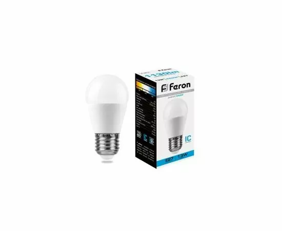 791821 - Feron шар G45 E27 13W(1080Lm) 6400K 6K матовая 90x45 LB-950 38106 (2)