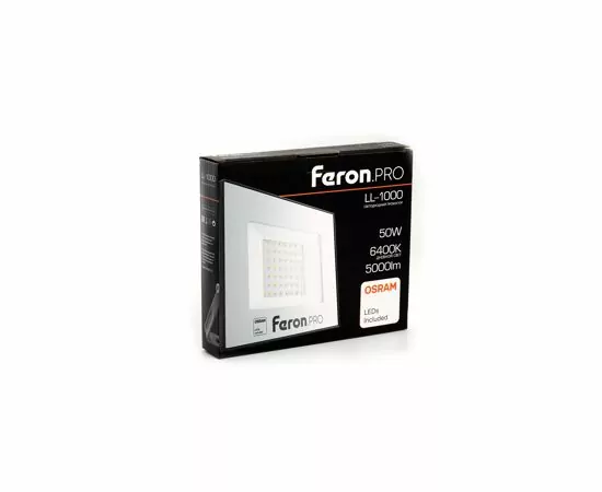 799163 - Feron.PRO прожектор св/д 50W(5000lm) 6400K IP65 черный 164x30x191 OSRAM LL-1000 41540 (4)