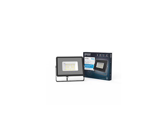 784841 - Gauss прожектор св/д Qplus 50W(5250lm) 6500K 6K IP65 185x150x28 графитовый 3года 690511350 (2)