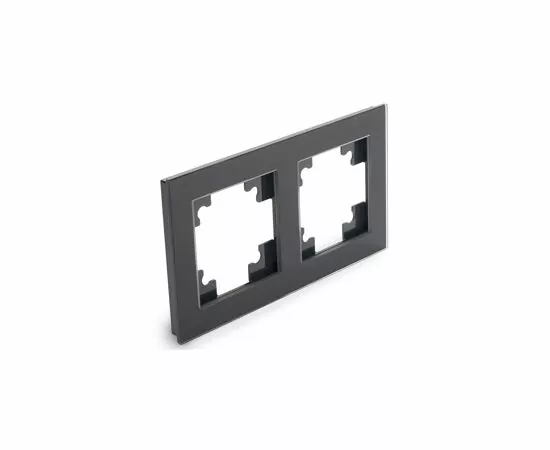 805062 - Stekker Катрин рамка СУ 2мест., стекло черный GFR00-7002-05 39519 (3)