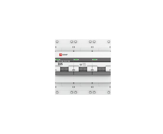 577337 - EKF Автоматический выключатель ВА47-100, 3P 25А (D) 10кА EKF PROxima (4)