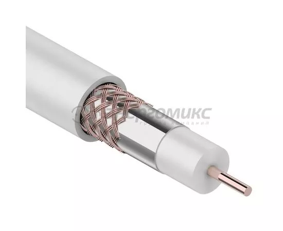 381153 - REXANT кабель коакс. RG-6U, 75 Ом, CU (оплетка CU 64%) белый, 100м (цена за бухту) 01-2221 (1)