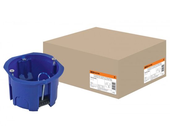 554366 - TDM коробка уст. 68х45мм СУ для полых стен пластм.лапк саморез синяя(уп.100шт цена за шт)SQ1403-8022 (1)