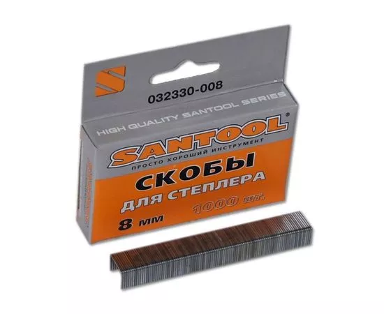 604022 - SANTOOL Скобы 11,4х 8мм, толщина 0,75мм ТИП53 д/мебельн.степлера 1000шт/уп, цена за уп,арт.32330-008 (1)