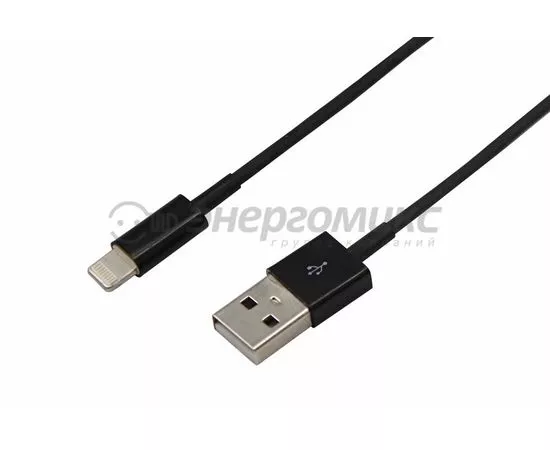 608036 - Кабель USB(A)шт. - 8pin шт. для iPhone 5/6/7 моделей 1М черный REXANT, (10!) 18-1122 (1)