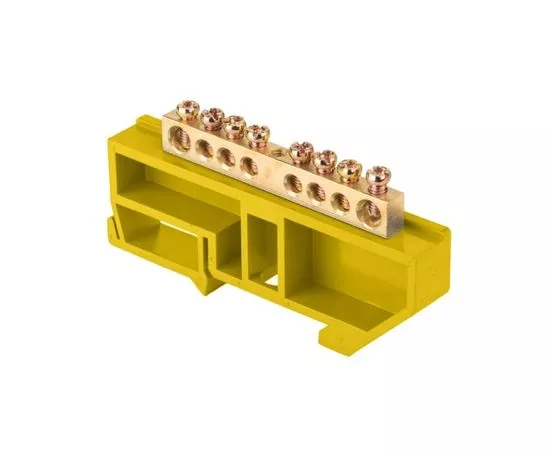 676449 - EKF Шина N Ноль (нул.) 6х9мм 8 отв. латунь желтый изолятор на DIN-рейку ШК PROxima sn0 (1)