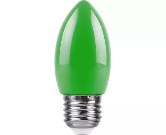 694391 - Feron лампа св/д свеча C35 E27 1W(220°) зеленая матовая 85x35 д/гирлянды Белт Лайт LB-376 25926 (1)