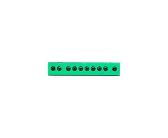 676459 - EKF Шина N Ноль (нул.) PE 6х9мм 10 отв. латунь зеленый изолированный корпус на DIN-рейку PROxima s (6)